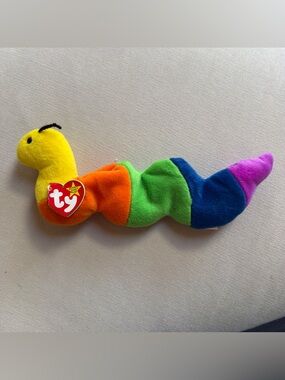 VINTAGE 90S TY BEANIE BABY INCH RAINBOW INCHWORM PVC